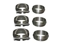 Auspuff-O-Ringe und Schellen, 6er-Set, für Auspuffanlage Porsche 964 - 96411124701, 96411124702, 96411124703, 96411133600, PCG11133600