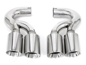 Uitlaateindpijpen Deluxe Quad Style in gepolijst chroom. Porsche Cayenne 955 Turbo / Turbo S - 95511100030, 95511125120, 95511125121, 95511198100, 95511125220, 95511125221, 95511198200