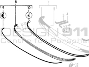 Moulure de pare-chocs avant. Porsche 356B / 356C - 64450504107 - CB.022.006, 9103, 1684300206