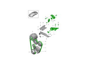 Kit complet de poulies et de courroies : tendeur, supports, poulies, courroie d'entraînement et boulons de fixation, pour Porsche 991-2 Carrera S sans PDCC (2017-2019) - 9A210221100, 0PB903308, 94810283900, 94810226100, 0PB903317, 99907324602, PAF008362, 99907341101, 9A700803500, 99907341201, PAF008361, 9A210222200, 0PB145172, 9A110221200, 9A210201600, 0PB145201, 99907357901, PAF008343, 90038504801, PAF008128, 90038509101, PAF008152, 03G145291, 0PB903137C, 9A110203001