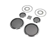 实心铝制扬声器装饰环和格栅。保时捷 911 SC / 964 - 91155545301, 91155545101 - SpeakerGrills_4_Chrome, SpeakerGrills_4_Black, SpeakerGrills_4_Silver