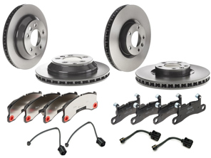 Front & Rear Brake Pads and Brake Disc Package. Porsche Cayenne 958 Hybrid - 95835140401, PAA698151, 95861236500, 95535240131, PAA698451A, 95861236550