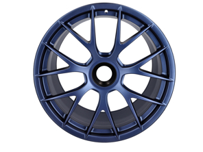 20' 718 Cayman GT4 RS magnesium forged wheel set, in Indigo Blue. Original Porsche - 98204460306, 98204460316