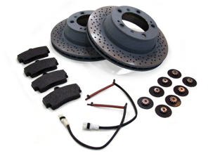 FRONT Brake Pads and Brake Disc Package Porsche 997 3.6L C4 - 99735140101, 99735140201, 99735193806, 99761277002