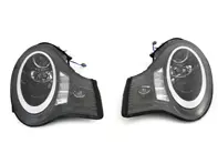 PHARES LHD (D2 HID) avec anneau DTR + indicateur LED + projecteur LED intégré antibrouillard noir brillant (PAIRE) - 996631065, 996631066