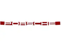 Scritta posteriore 'PORSCHE', adesivo in Guards Red. Porsche 911 72-73 - 91155903500, 91155903501, 91155903503