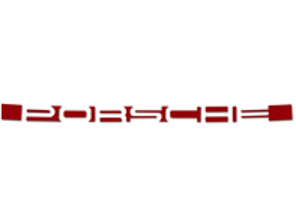 Scritta posteriore 'PORSCHE', adesivo in Guards Red. Porsche 911 72-73 - 91155903500, 91155903501, 91155903503