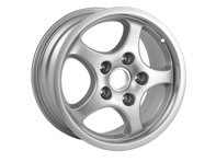 Rear 16-inch Cup alloy wheel, Silver metallic. Porsche 964 C2 / 964 C4 / 968 - 94436211600, 94436211200, 94436211602, 94436211400