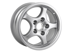 Front 16-inch Cup alloy wheel, Silver metallic. Porsche 968 - 94436211602, 94436211600, 94436211400