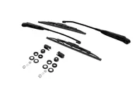 Bracci tergicristallo, spazzole e kit di montaggio, incluso tappo. Vetture con guida a destra, anteriori. Porsche 911 / 930 / 914 - 96462802805, 96462802807
