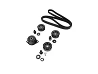 Full Pulley & Belt Kit - Tensioner, Idlers & Drive Belt - for Porsche 996 Carrera (Tiptronic With Air Conditioning) 1998-2005 - 99610226050, 99710226000, 99610211957, 99610211958, 99610212752, 99610212754, 99610211853, 99610211855, 99610211856, 99610212552, 99610212553, 99610236550, 99907203909, 99907204109, 99907205901, 99610211754, 99610211756, 99610211757, 99610215164, 99610215166, 99610215168