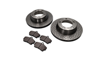 REAR Brake Pads + Brake Disc Package. Porsche 996 1997-04 - 99635240104, 98635293911, 99635240104BRE, 98635293911BRE, 99661236501, 90026904701, 99907340201, 99635295901