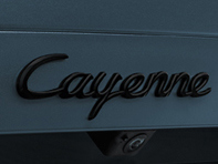 'Cayenne' rear lid badge, in Black (matt). Porsche 9YA Cayenne / S - 9Y004487001OK1, 9Y004487001