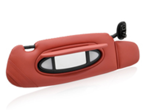 Zonneklep, Leder, Rechts, in Boxster Red. Porsche 996 C2/C4 - 99673198100M31, 99673198100