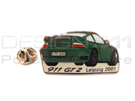 Pin Badge 'Porsche 911 GT2 - Leipzig 2001' Verde