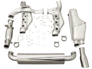 Exhaust set for 964 with single tail pipe and catalytic converter. Stainless steel, with TÜV. - 1620001110, 92.262S, 1623104470, 1621400710, 1621100606, 1621101900, 1621200100, 1625000300, 1625000900, 1623400100, 1620701100, 1620607300, 1620606200, 1620301400, 1623104480, 1623104470, 92.247SCLAMP, 99311119500, 96411119205, 96411119800, 90007428202, 99908405202, 99908500102, 92.241S, 92.270S, 92.560S, PO-92260S, 91.024S, 91.023S, 96411104205, 96411321316, 96411321315, 96411104504, 96411104502, 96411104605, 96421104004, 96421103905, 96421103932, 99908500103