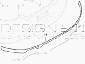 Mantovana inferiore del paraurti posteriore. Porsche 970 Panamera - 97050599202, 97050599210