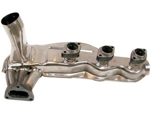 Abgaswärmetauscher, Edelstahl poliert. Porsche 911 1984-89 - 91.104, 91.104S, 1623103900, 1623104000, 93021102901 - 1623104000