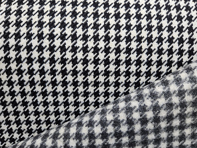 Tissu classique Pepita Porsche Houndstooth, Noir / Blanc