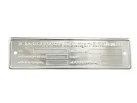 Chassis-Identifikationsschild. Porsche 911 Blank - 000701101008