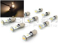 Juego de 9 bombillas LED para salpicadero BA7S Vintage White - 90063110299
