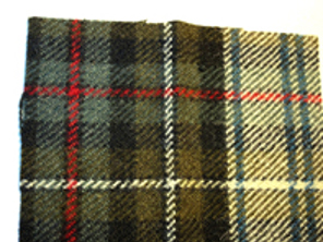 Porsche Classic Stoff SCHOTTENKARO Beige - Braun mit rotem Streifen - P9111356