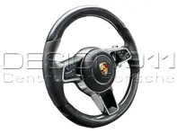 Multi-function sports steering in carbon. Porsche 971 Panamera 2017>> - 971044403, 971044403A34, 971044403OE5, 9710444039J9, 971044403OK6, 9710444038U7