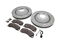 Bremsbeläge und Bremsscheibenpaket vorn. Porsche Cayman 981 GT4 ABS - 98135140580, 98135140581, 98135140680, 98135140681, 99135194704, 99160918180