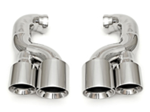 抛光镀铬豪华四重排气尾管。保时捷卡宴 957 V6 - 95511100040, 95511125130, 95511125171, 95511125230, 95511125271