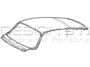 Cadre de Pare-brise & Toit Porsche 911 65-89 COUPE Sans Toit Ouvrant - 91150308712GRV, 91150308704, 91150308708