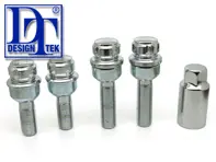 锁定车轮螺栓套件（+7mm/+15mm 更长）。镀铬，适用于保时捷 - 99736198009, PAF009593, 99136105700, WHT006980C, WHT006980A, 9A700698000