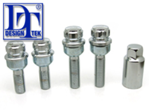 锁定车轮螺栓套件（+7mm/+15mm 更长）。镀铬，适用于保时捷 - 99736198009, PAF009593, 99136105700, WHT006980C, WHT006980A, 9A700698000