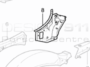 Rear 1/4 Part Coupe / Targa. Porsche 996 - 99650216101GRV, 99650216201GRV