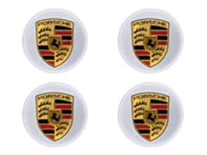 Wheel Caps with Coloured Crest for Porsche (Set of 4) - 00004460732