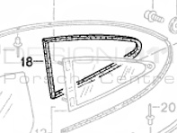 Joint de verre arrière 1/4. Porsche 996 - 99654332500, 99654332600