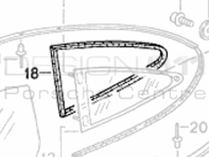 Joint de verre arrière 1/4. Porsche 996 - 99654332500, 99654332600