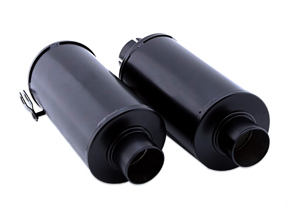 Heater box, Black - Pair. Porsche 356A - 64421102100, 64421102200, 1623200470, 1623200480, 64421102111, 64421102211 - 92.001, 92.002, 16232004770, 1623200480, 9230001b