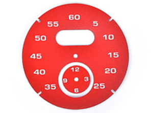 Sport chrono instrument face, Guards Red. Porsche 997 / 991 / Boxster / Cayman / Panamera - 97641997041 - F97 641 997 041, F97641997041