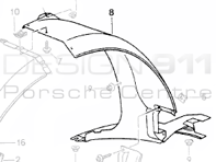 Wheel Arch Liner Front Back. Porsche 993 - 99350420400, 99350420300, 99904900740