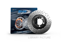 Disco de freno trasero, monobloque perforado, 299 x 28 mm. Porsche 964 TURBO (OE n.° 96535204100 y 96535204200). - 96535204100, 96535204200 - PRL39651, PRR39652
