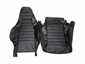 Funda de asiento delantero, vinilo negro, centro perforado. Porsche 911 1974-84