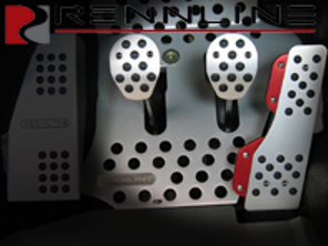 Rennline Aluminium 3-teiliges Pedalset Gummigriff. Porsche 911/912/914/930/964/993 - P70.60, P7060