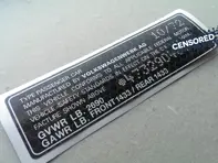 Door Jam VIN Number Decal. Porsche 914 1972–1976 - 91470111201 - CB.914.701.112.01