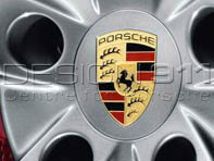 Wieldoppen met gekleurd embleem voor Porsche (set van 4) - 00004460502, 97004460011, 00004460702