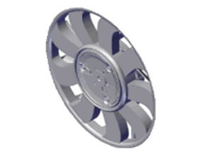 Radiator water fan, 400W, 370mm. Porsche 9YA Cayenne - PAB959455B, PAB95945520