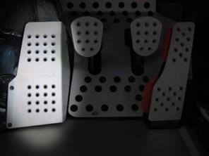 Pedale morto in alluminio Rennline perforato. Porsche 911/912/930 Coupé - P102D, P11