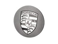 Coprimozzo in grigio Vesuvio con stemma Porsche. Porsche 9YB Cayenne 2023>> - 9P1601149OU9, 9P1601149