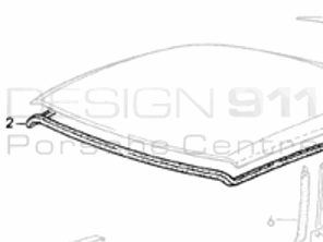 Cabriolet Hood Roof Seal Latrual. Porsche 993