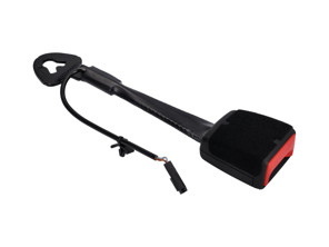 Front seat belt buckle latch with press button. Porsche 992 - 992857755D, 992857756D, 992857755B, 992857756B