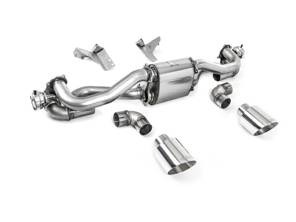 Sistema de escape Milltek GPF-Back con válvula y tubos de escape GT-115 pulidos. Porsche 718 Boxster / Cayman / GT4 2020>> - 982251053F, 982251053H, 982251053K, 982251053E, 982251053D, 982251053G - SSXPO189